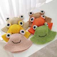Summer Models Hand-knitted Frog Straw Hats Boys And Girls Students Sun Hats Children Sun Hats main image 1