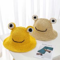 Summer Models Hand-knitted Frog Straw Hats Boys And Girls Students Sun Hats Children Sun Hats main image 3