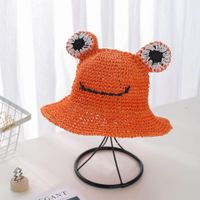 Summer Models Hand-knitted Frog Straw Hats Boys And Girls Students Sun Hats Children Sun Hats main image 5