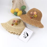 Été Grand Bord De Paille De Protection Solaire Soleil Chapeau Bébé Fille Coréenne Plage Soleil Par La Mer Chapeau Fille Main Crochet Chapeau main image 1