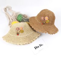 Summer Eaves Sun Visor Straw Hat Baby Girl Korean Beach Sun Hat main image 6