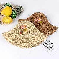 Summer Eaves Sun Visor Straw Hat Baby Girl Korean Beach Sun Hat main image 4