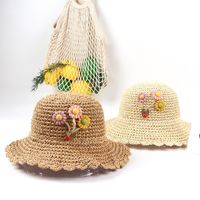 Summer Eaves Sun Visor Straw Hat Baby Girl Korean Beach Sun Hat main image 3