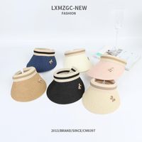 New Summer Outdoor Sun Shade Parent-child Straw Hat Ladies Bow Empty Top Hat Baby Sports Cap main image 1