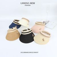 New Summer Outdoor Sun Shade Parent-child Straw Hat Ladies Bow Empty Top Hat Baby Sports Cap main image 3