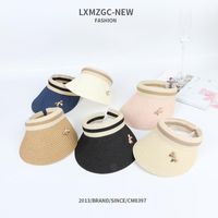 New Summer Outdoor Sun Shade Parent-child Straw Hat Ladies Bow Empty Top Hat Baby Sports Cap main image 4