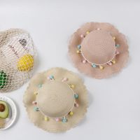 Summer New Fashion Hat Wave Edge Colored Straw Hat Female Big Eaves Sun Hat main image 6