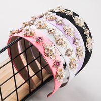 New Baroque Diamond Hair Band Fashion Flower Wide Bridal Ultra Flash Bridal Hair Accessories main image 2