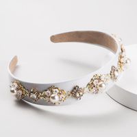 Ins Neue Barocke Retro-diamant-perlen-stirnband Europäische Und Amerikanische Mode Blumen Breite Seite Super Blinkende Braut Haarschmuck main image 5