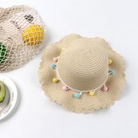 Summer New Fashion Hat Wave Edge Colored Straw Hat Female Big Eaves Sun Hat sku image 2