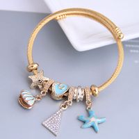 Fashion Metal Wild Pan Dl Starfish Seashell Triangle Pendant Multi-element Accessories Bracelet Nihaojewelry Wholesale Bracelet sku image 3