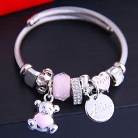 Fashion Metal Wild Pan Dl Sweet Cute Bear Pendant Accessories Bracelet Nihaojewelry Wholesale sku image 1