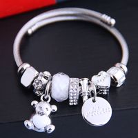 Fashion Metal Wild Pan Dl Sweet Cute Bear Pendant Accessories Bracelet Nihaojewelry Wholesale sku image 3