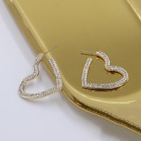 The New Heart-shaped Diamond Earrings For Women Wholesale main image 3