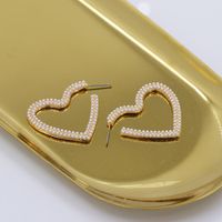 The New Heart-shaped Diamond Earrings For Women Wholesale main image 4