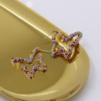 New Exaggerated Stud Earrings Butterfly Diamond Earrings For Women Wholesale main image 3