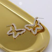 New Exaggerated Stud Earrings Butterfly Diamond Earrings For Women Wholesale main image 4