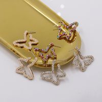 New Exaggerated Stud Earrings Butterfly Diamond Earrings For Women Wholesale main image 5