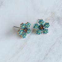 New Flower Earrings Color Diamond Earrings For Women Wholesale main image 4