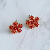 New Flower Earrings Color Diamond Earrings For Women Wholesale main image 6