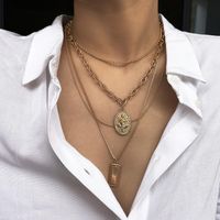New Fashion Simple Ethnic Style Multi-layer Letter Pendant Set Necklace For Women Wholesale main image 2