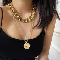 New Fashion Simple Ethnic Style Multi-layer Letter Pendant Set Necklace For Women Wholesale main image 3
