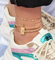 New Fashion Exaggerated Multi-layer Chain Anklet Set Wholesale main image 1