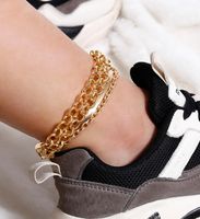 New Fashion Exaggerated Multi-layer Chain Anklet Set Wholesale main image 6