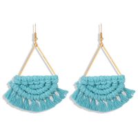 New Bohemian Fan-shaped Hand-woven Earrings For Women Wholesale main image 1