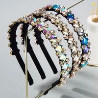 New Fashion Diamond Hair Accessories Glass Diamond Baroque Cheap Headband Wholesale main image 1
