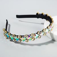 New Fashion Diamond Hair Accessories Glass Diamond Baroque Cheap Headband Wholesale main image 3