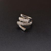 Korean Metal Element Open Ring Wild Rhinestone Geometric Ring For Women Wholesale main image 3