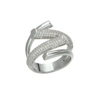 Korean Metal Element Open Ring Wild Rhinestone Geometric Ring For Women Wholesale main image 6