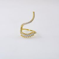 El Nuevo Anillo Curvado De Cristal De Circón Micro-set Para Mujeres Al Por Mayor main image 1