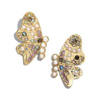 Korean New Crystal Earrings Colorful Butterfly Rhinestone Earrings Wholesale main image 3