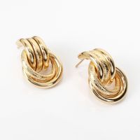 New Fashion Round Geometric Metal Street Earrings For Women Wholesale main image 3