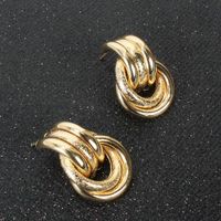 New Fashion Round Geometric Metal Street Earrings For Women Wholesale main image 5