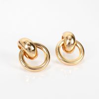 Exaggerated Geometric Alloy Electroplating Earrings New Alloy Round Earrings Wholesale main image 3