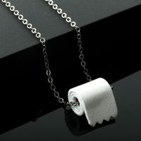 New Fashion Toilet Roll Paper Necklace Toilet Paper Earring Set Wholesale main image 4