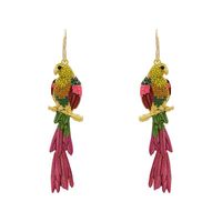 Fancy Color Diamond Acrylic Diamond Parakeet Earrings Female Fashion Stud Earrings sku image 1