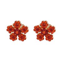 New Flower Earrings Color Diamond Earrings For Women Wholesale sku image 3