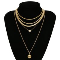 New Fashion Simple Ethnic Style Multi-layer Letter Pendant Set Necklace For Women Wholesale sku image 2