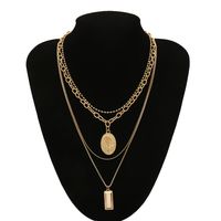New Fashion Simple Ethnic Style Multi-layer Letter Pendant Set Necklace For Women Wholesale sku image 1