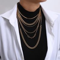 Punk Metal Hip-hop Suit Accessories Female Simple Mix And Match Cross Chain Geometric Necklace sku image 1