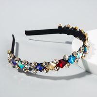 New Fashion Diamond Hair Accessories Glass Diamond Baroque Cheap Headband Wholesale sku image 1