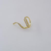The New Micro-set Zircon Crystal Curved Ring For Women Wholesale sku image 1