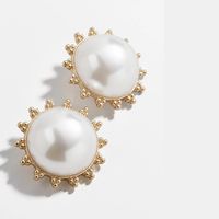 Simple Fashion Round Pearl Earrings Wholesale sku image 1