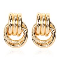 New Fashion Round Geometric Metal Street Earrings For Women Wholesale sku image 1