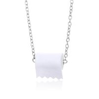 New Fashion Toilet Roll Paper Necklace Toilet Paper Earring Set Wholesale sku image 1