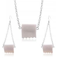 New Fashion Toilet Roll Paper Necklace Toilet Paper Earring Set Wholesale sku image 6